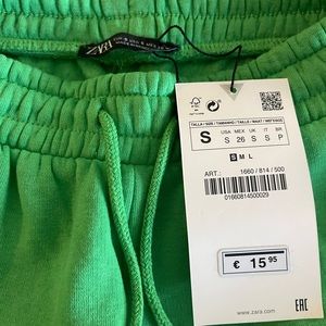 Zara bright green sweatpants